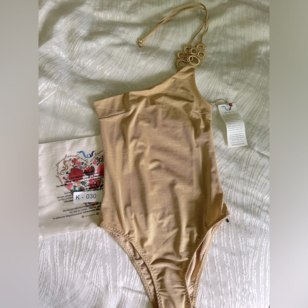 My Beachyside Tan One-Shoulder Women Swim One Piece